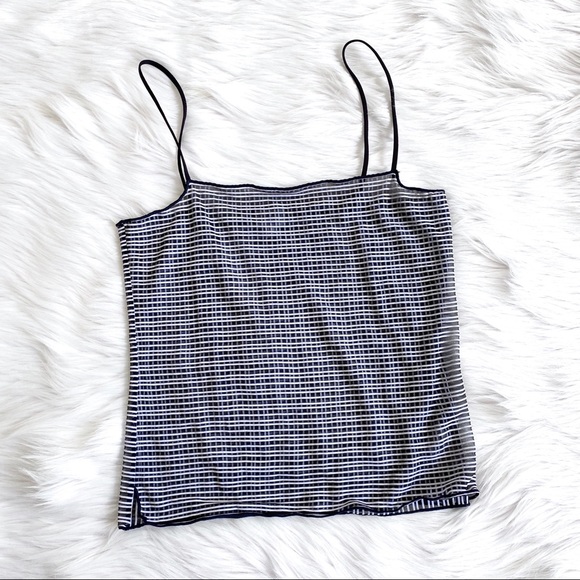 Armani Collezioni Tops - Armani Collezioni Sheer Blue White Striped Tank